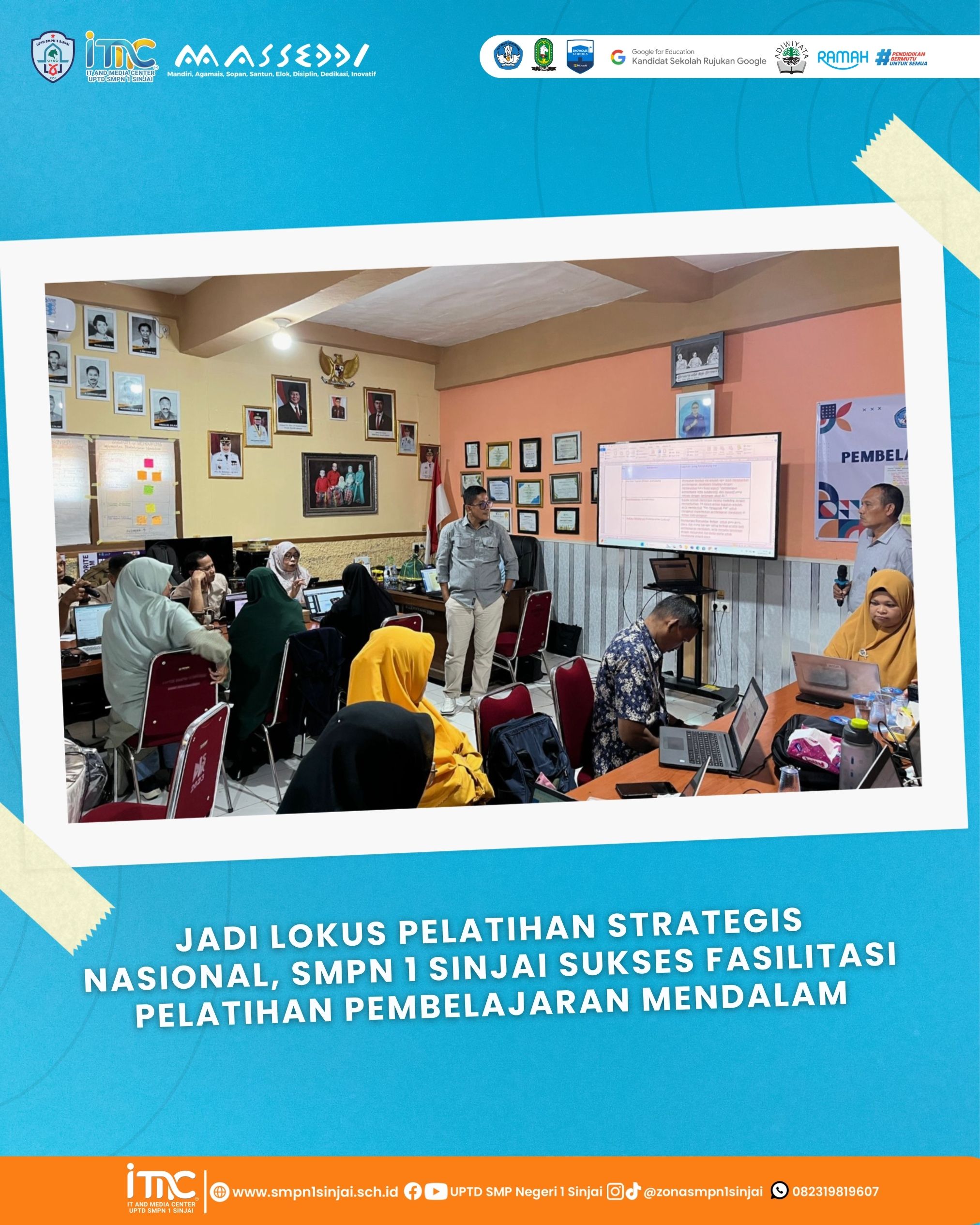 Jadi Lokus Pelatihan Strategis Nasional, SMPN 1 Sinjai Sukses Fasilitasi Pelatihan Pembelajaran Mendalam